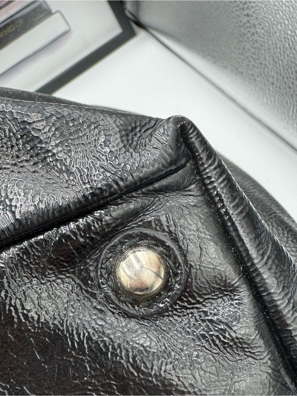 Yves Saint Laurent East Boston Black Patent Leather Satchel - COA - Picture 13 of 16